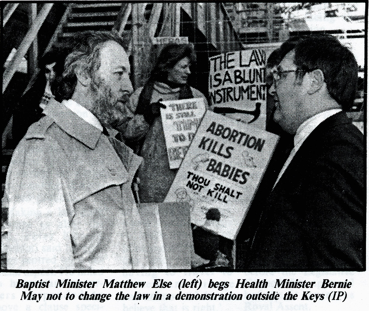 Matthew Else explains the wrongs of abortion to IOM heath minister